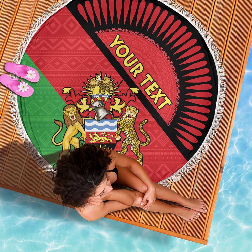 Personalised Malawi Beach Blanket Coat Of Arms - Flag Style - Wonder Print Shop