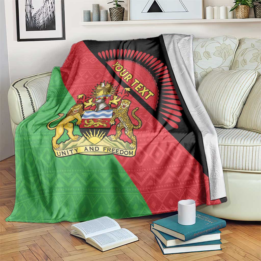 Personalised Malawi Blanket Coat Of Arms - Flag Style