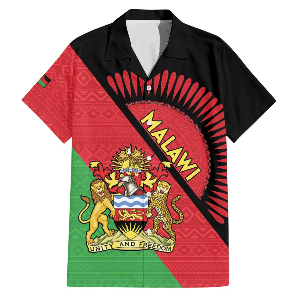 Personalised Malawi Family Matching Mermaid Dress and Hawaiian Shirt Coat Of Arms - Flag Style - Wonder Print Shop