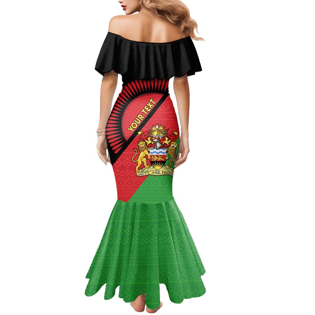 Personalised Malawi Family Matching Mermaid Dress and Hawaiian Shirt Coat Of Arms - Flag Style - Wonder Print Shop