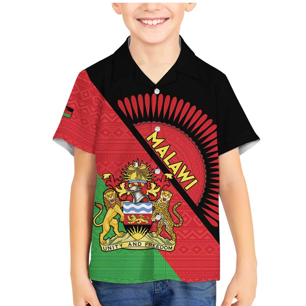 Personalised Malawi Family Matching Mermaid Dress and Hawaiian Shirt Coat Of Arms - Flag Style - Wonder Print Shop