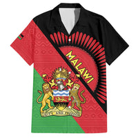 Personalised Malawi Family Matching Short Sleeve Bodycon Dress and Hawaiian Shirt Coat Of Arms - Flag Style - Wonder Print Shop