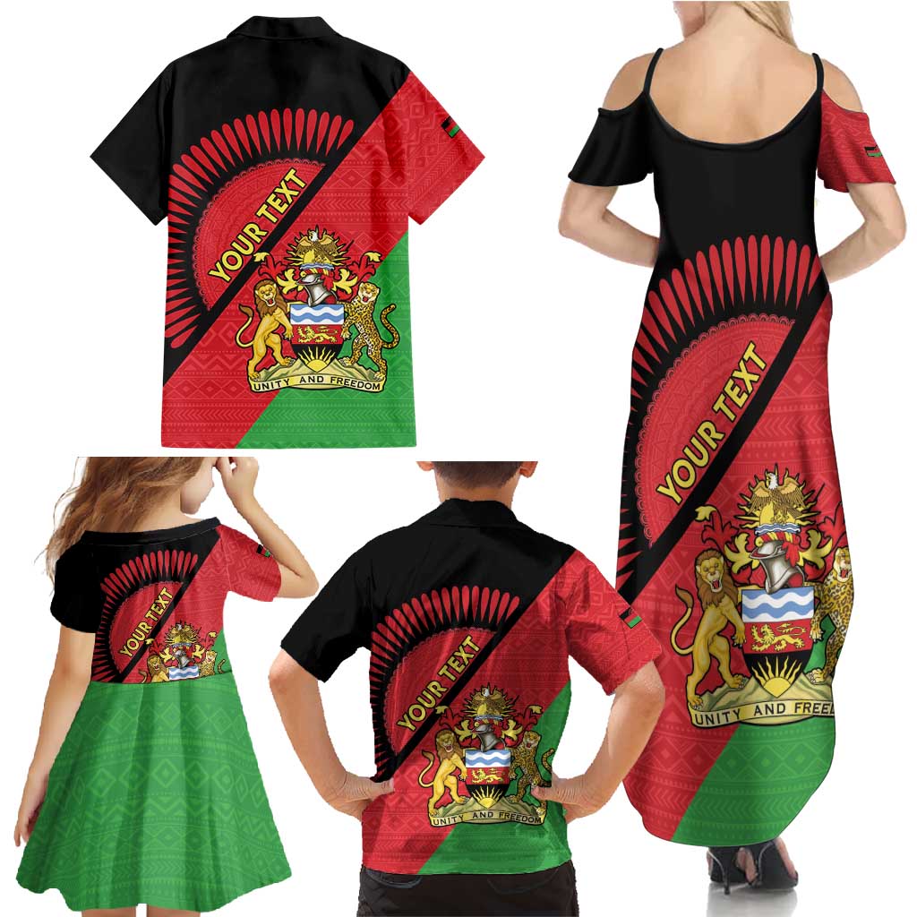 Personalised Malawi Family Matching Summer Maxi Dress and Hawaiian Shirt Coat Of Arms - Flag Style - Wonder Print Shop