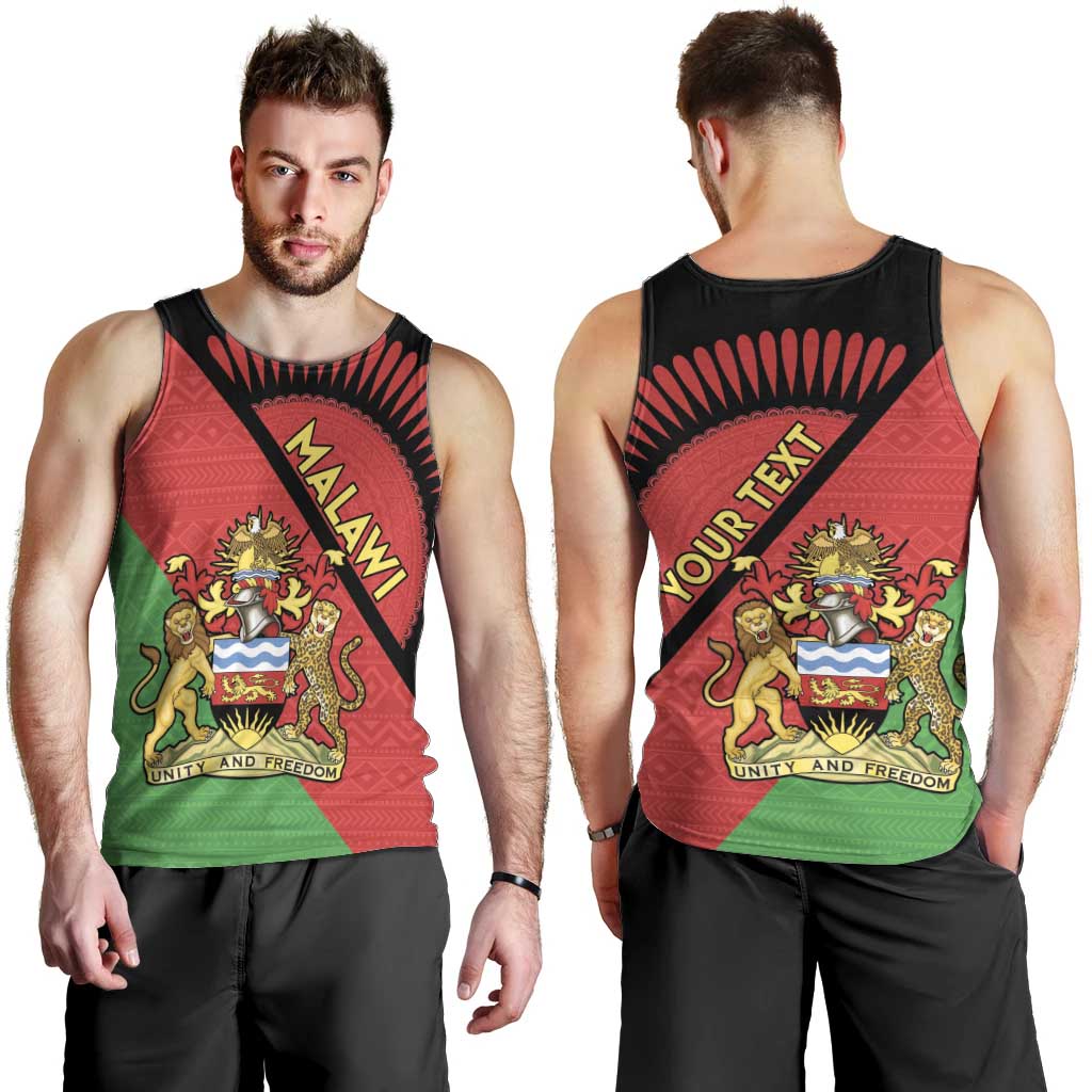 Personalised Malawi Men Tank Top Coat Of Arms - Flag Style - Wonder Print Shop