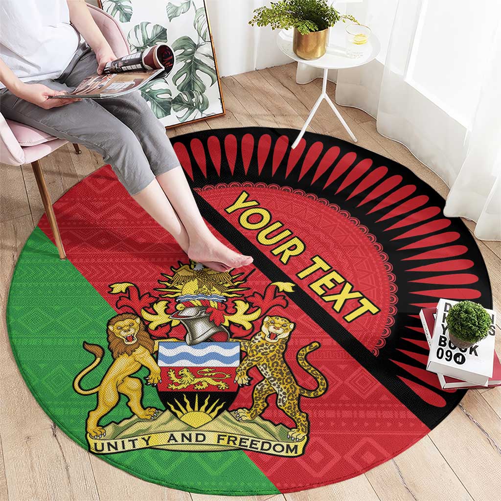 Personalised Malawi Round Carpet Coat Of Arms - Flag Style - Wonder Print Shop
