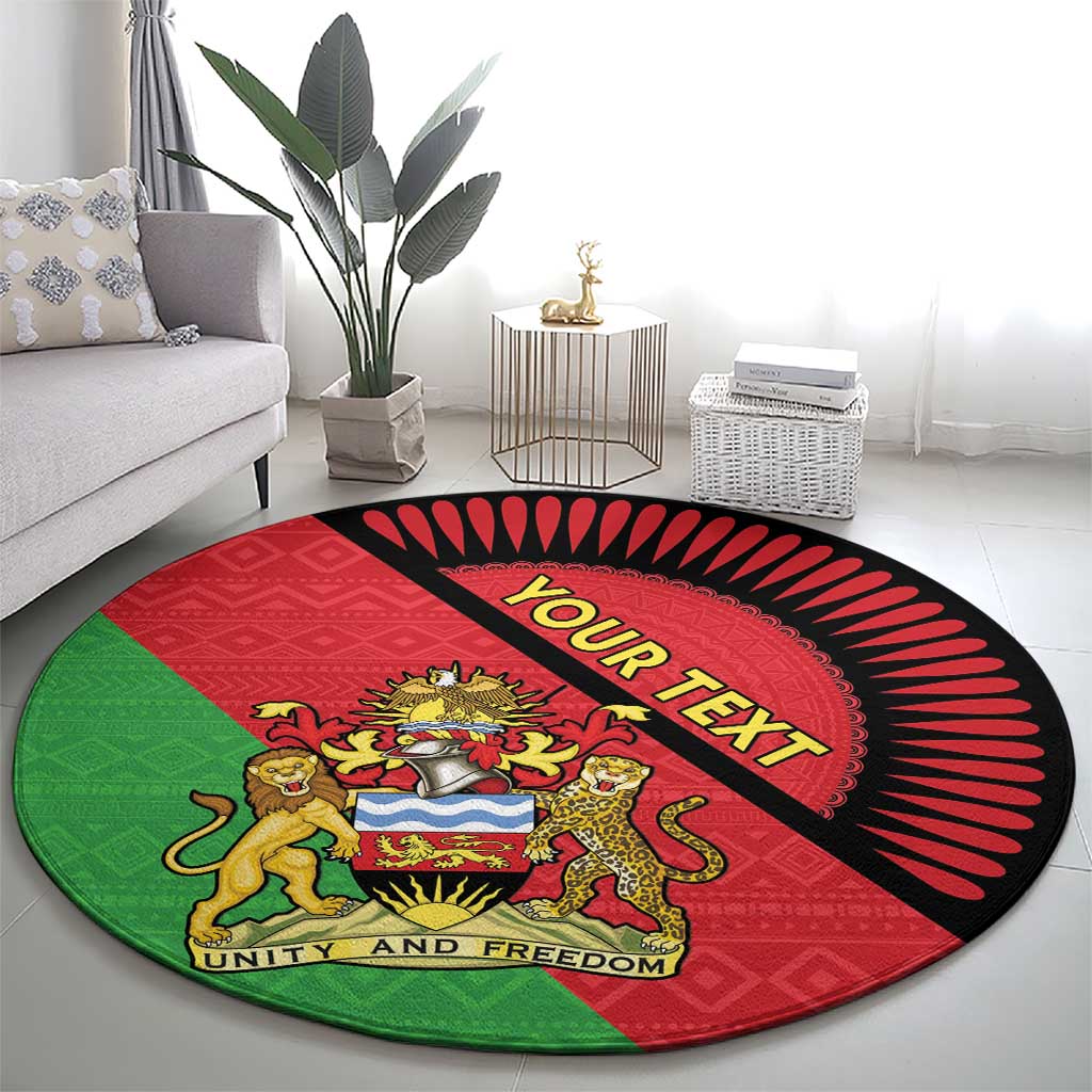 Personalised Malawi Round Carpet Coat Of Arms - Flag Style - Wonder Print Shop