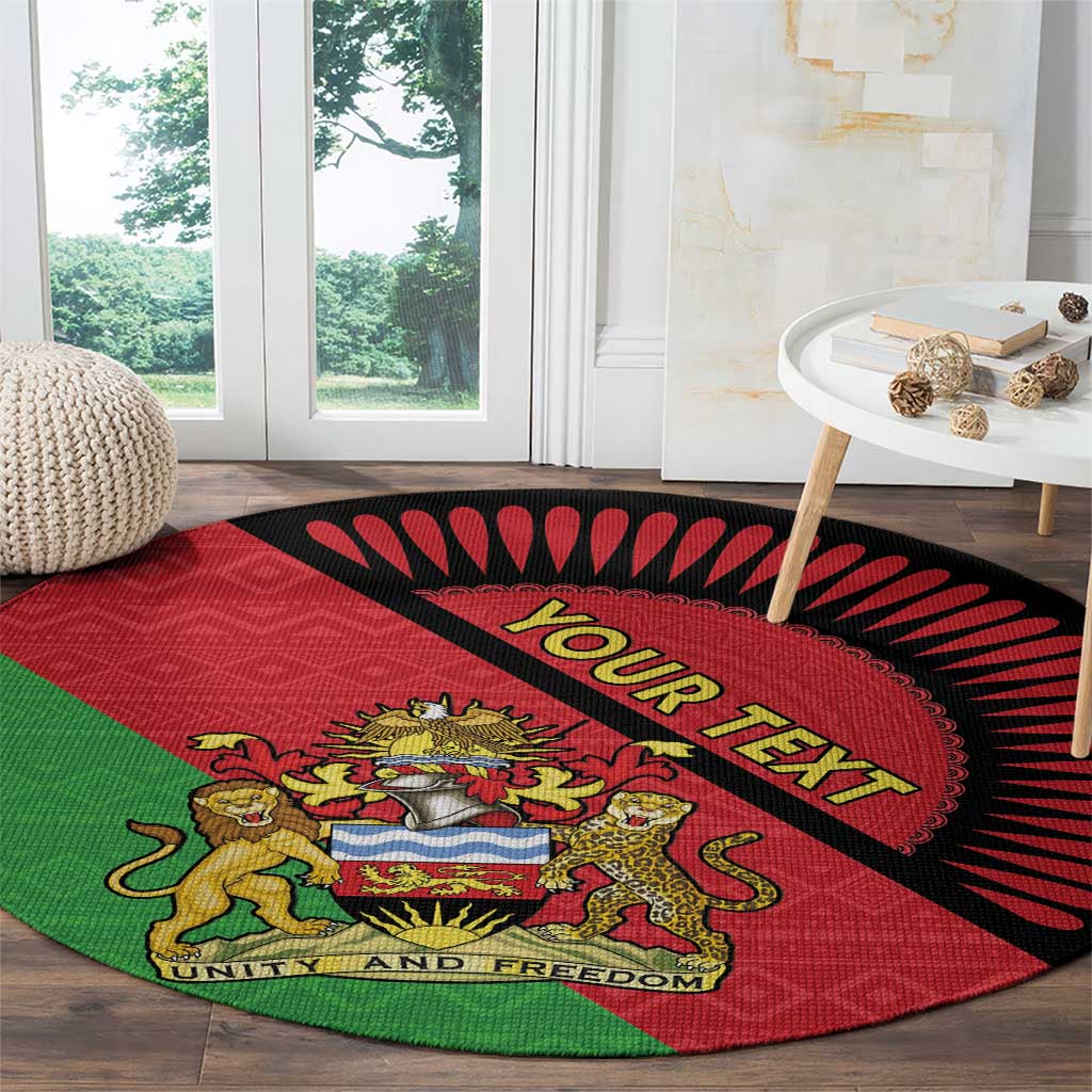 Personalised Malawi Round Carpet Coat Of Arms - Flag Style - Wonder Print Shop
