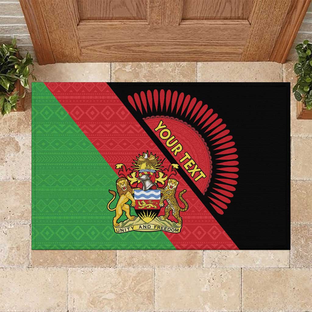 Personalised Malawi Rubber Doormat Coat Of Arms - Flag Style - Wonder Print Shop