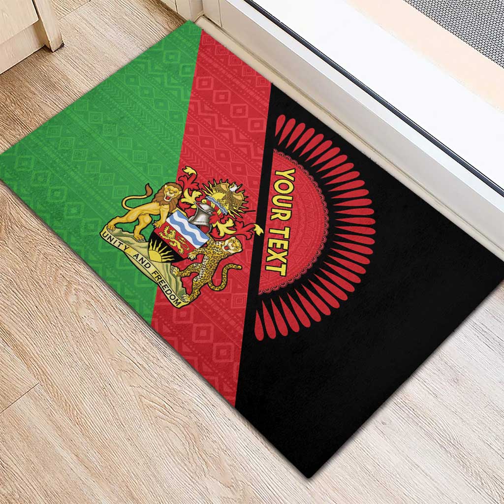 Personalised Malawi Rubber Doormat Coat Of Arms - Flag Style - Wonder Print Shop