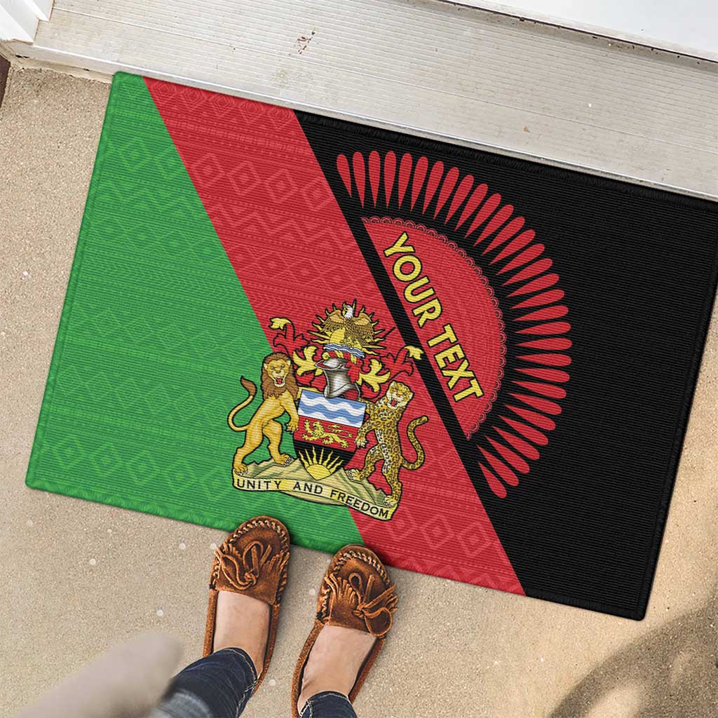 Personalised Malawi Rubber Doormat Coat Of Arms - Flag Style - Wonder Print Shop