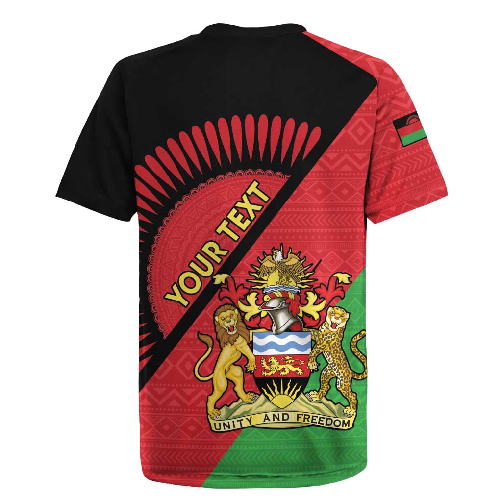 Personalised Malawi Rugby Jersey Coat Of Arms - Flag Style - Wonder Print Shop