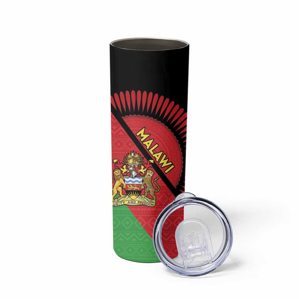 Personalised Malawi Skinny Tumbler Coat Of Arms - Flag Style - Wonder Print Shop