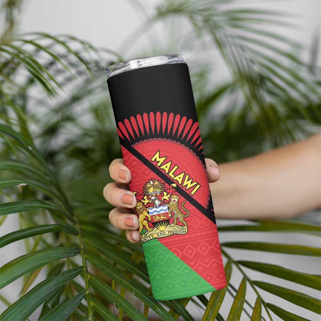Personalised Malawi Skinny Tumbler Coat Of Arms - Flag Style - Wonder Print Shop