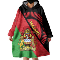 Personalised Malawi Wearable Blanket Hoodie Coat Of Arms - Flag Style - Wonder Print Shop