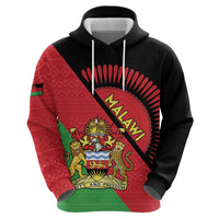 Personalised Malawi Zip Hoodie Coat Of Arms - Flag Style - Wonder Print Shop