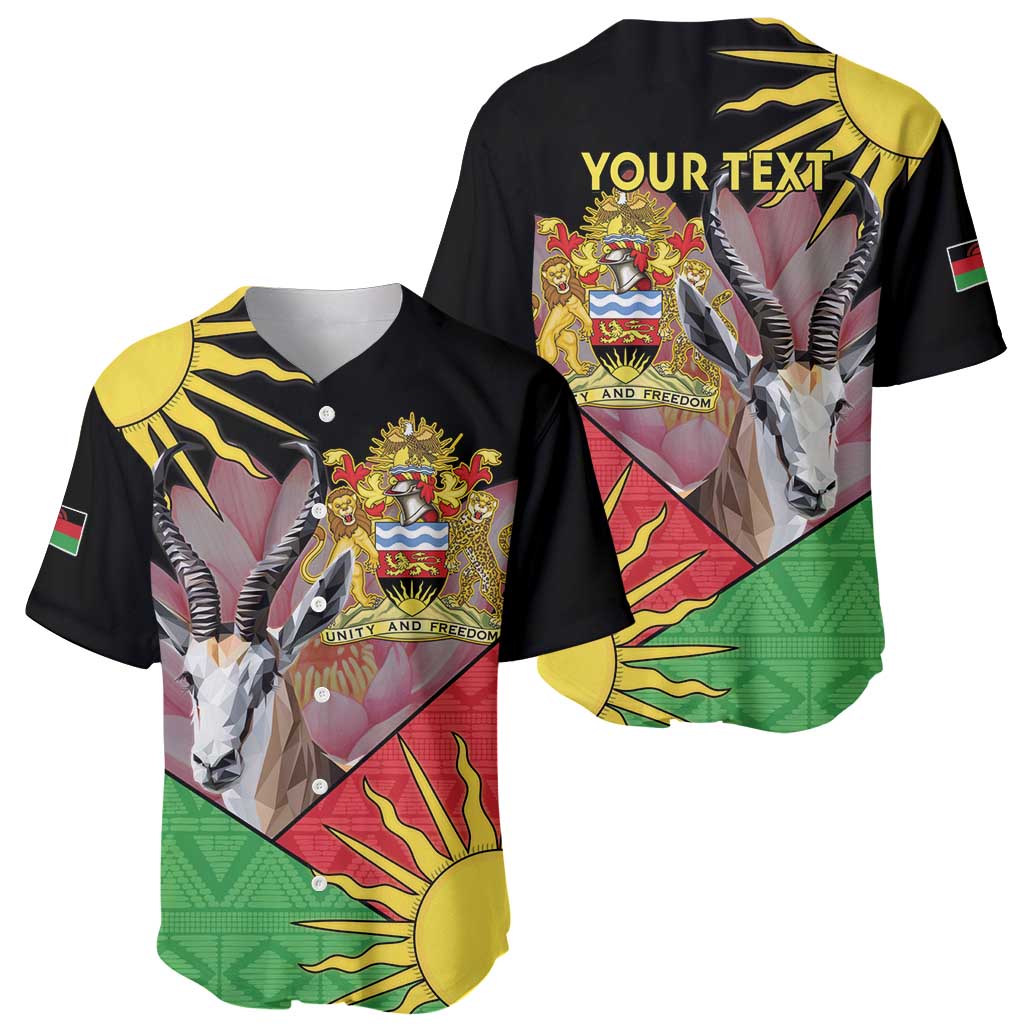 Personalised Malawi Thomsons Gazelle Baseball Jersey Lotus - African Pattern - Wonder Print Shop