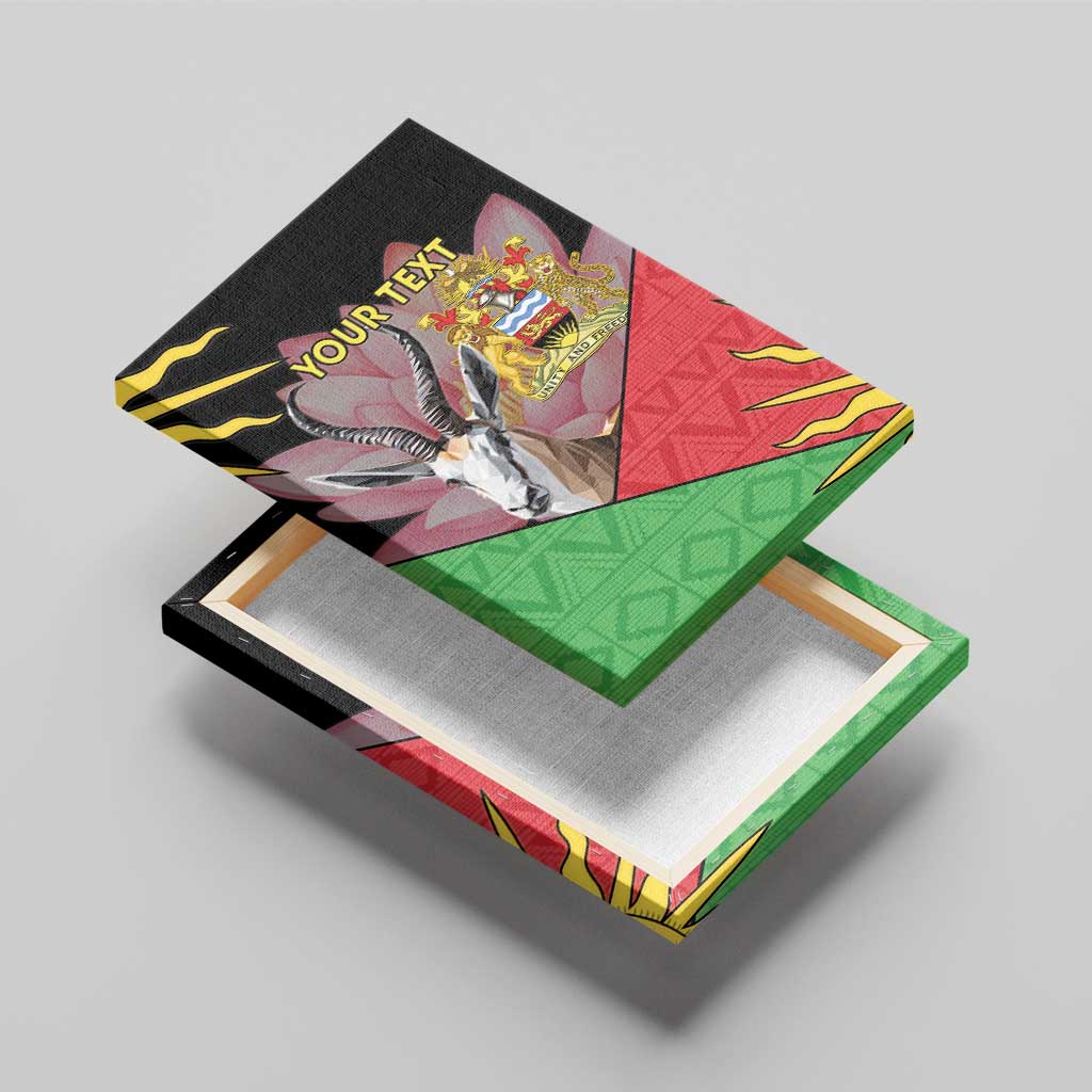 Personalised Malawi Thomsons Gazelle Canvas Wall Art Lotus - African Pattern - Wonder Print Shop