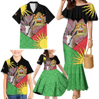 Personalised Malawi Thomsons Gazelle Family Matching Mermaid Dress and Hawaiian Shirt Lotus - African Pattern - Wonder Print Shop