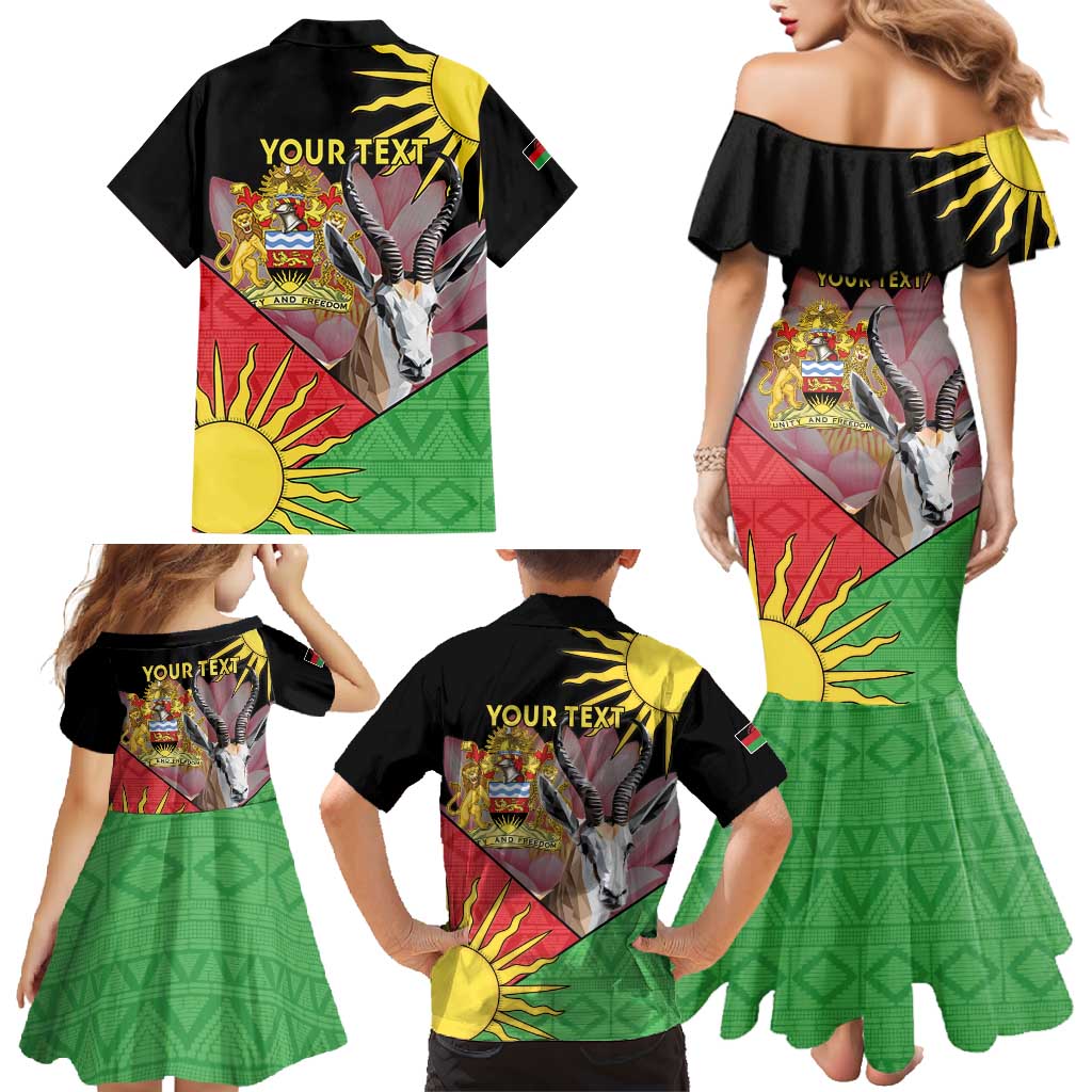 Personalised Malawi Thomsons Gazelle Family Matching Mermaid Dress and Hawaiian Shirt Lotus - African Pattern - Wonder Print Shop