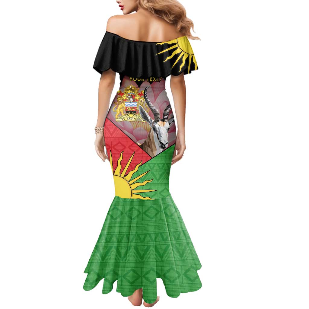 Personalised Malawi Thomsons Gazelle Family Matching Mermaid Dress and Hawaiian Shirt Lotus - African Pattern - Wonder Print Shop