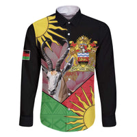 Personalised Malawi Thomsons Gazelle Family Matching Off The Shoulder Long Sleeve Dress and Hawaiian Shirt Lotus - African Pattern