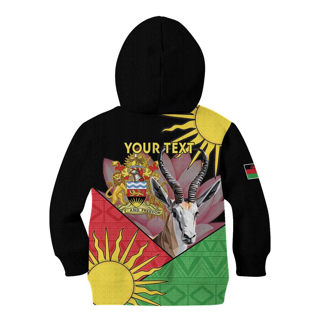 Personalised Malawi Thomsons Gazelle Kid Hoodie Lotus - African Pattern - Wonder Print Shop