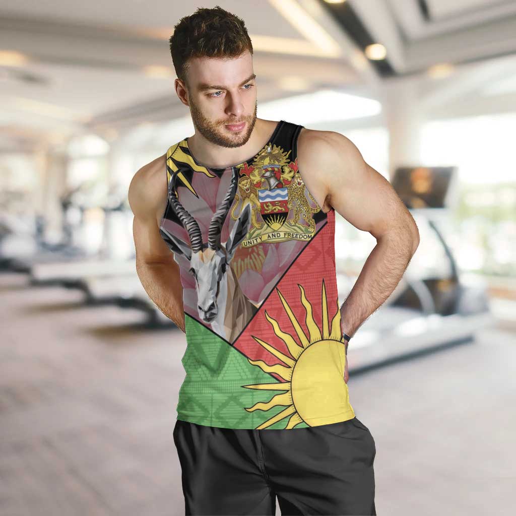 Personalised Malawi Thomsons Gazelle Men Tank Top Lotus - African Pattern - Wonder Print Shop