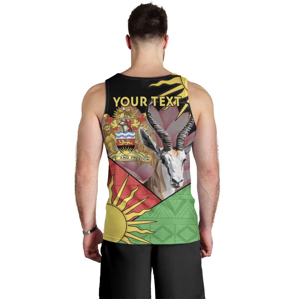 Personalised Malawi Thomsons Gazelle Men Tank Top Lotus - African Pattern - Wonder Print Shop