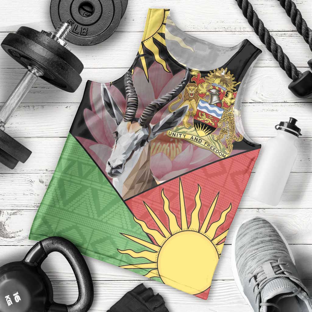 Personalised Malawi Thomsons Gazelle Men Tank Top Lotus - African Pattern - Wonder Print Shop