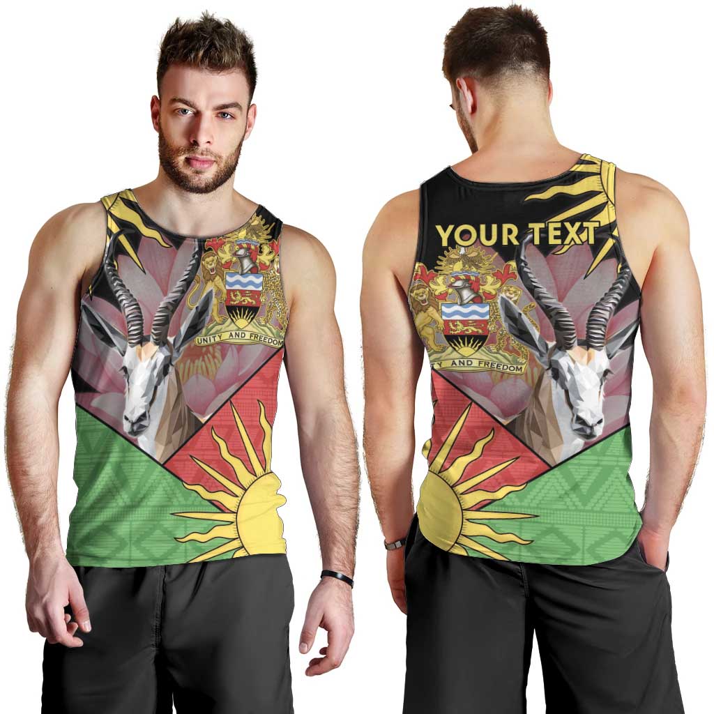 Personalised Malawi Thomsons Gazelle Men Tank Top Lotus - African Pattern - Wonder Print Shop