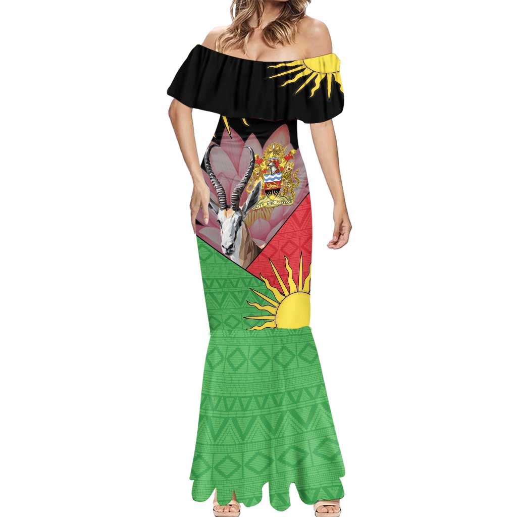 Personalised Malawi Thomsons Gazelle Mermaid Dress Lotus - African Pattern - Wonder Print Shop