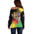 Personalised Malawi Thomsons Gazelle Off Shoulder Sweater Lotus - African Pattern - Wonder Print Shop