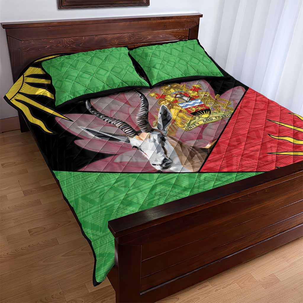 Personalised Malawi Thomsons Gazelle Quilt Bed Set Lotus - African Pattern - Wonder Print Shop