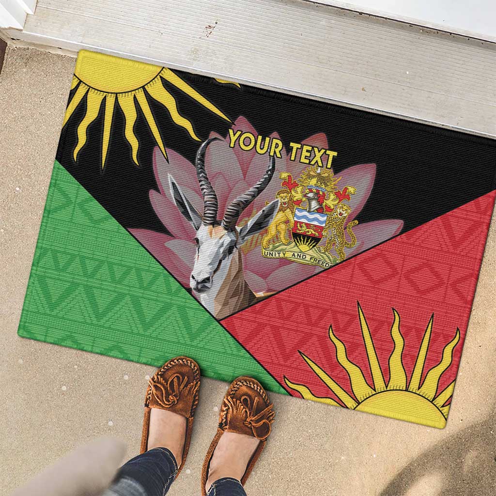 Personalised Malawi Thomsons Gazelle Rubber Doormat Lotus - African Pattern - Wonder Print Shop