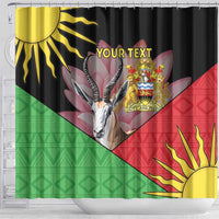 Personalised Malawi Thomsons Gazelle Shower Curtain Lotus - African Pattern - Wonder Print Shop