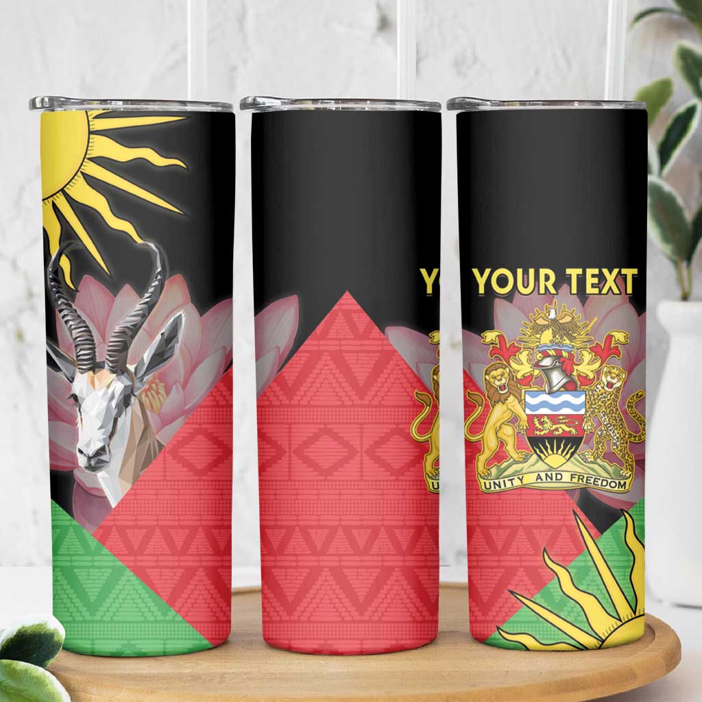 Personalised Malawi Thomsons Gazelle Skinny Tumbler Lotus - African Pattern - Wonder Print Shop