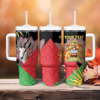 Personalised Malawi Thomsons Gazelle Tumbler With Handle Lotus - African Pattern - Wonder Print Shop