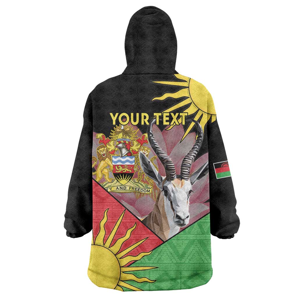 Personalised Malawi Thomsons Gazelle Wearable Blanket Hoodie Lotus - African Pattern - Wonder Print Shop