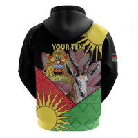 Personalised Malawi Thomsons Gazelle Zip Hoodie Lotus - African Pattern - Wonder Print Shop