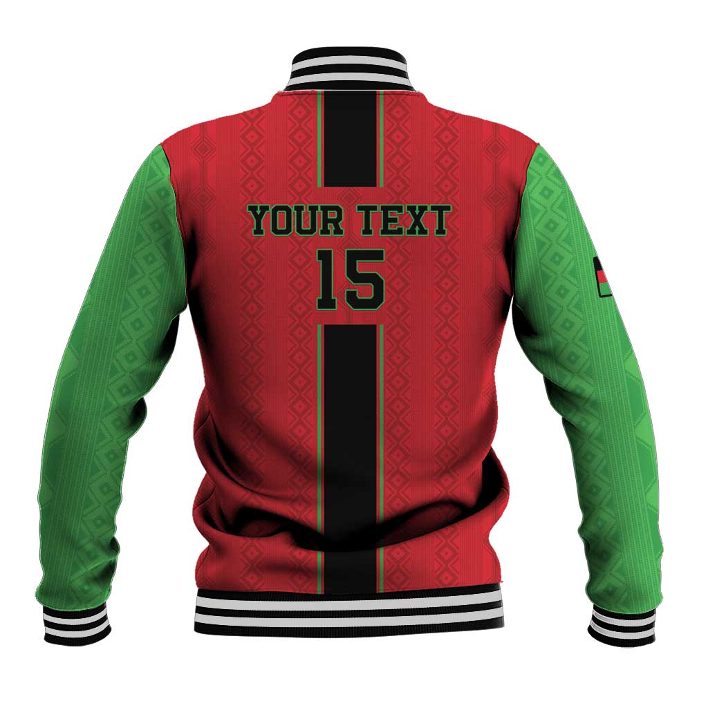 Custom Malawi Football Baseball Jacket Go Flames - Wonder Print Shop