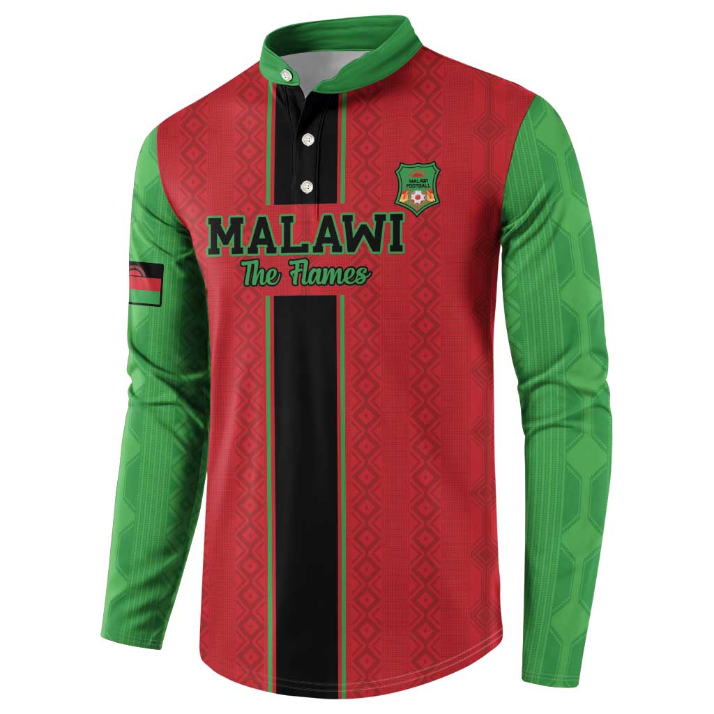 Custom Malawi Football Button Sweatshirt Go Flames - Wonder Print Shop