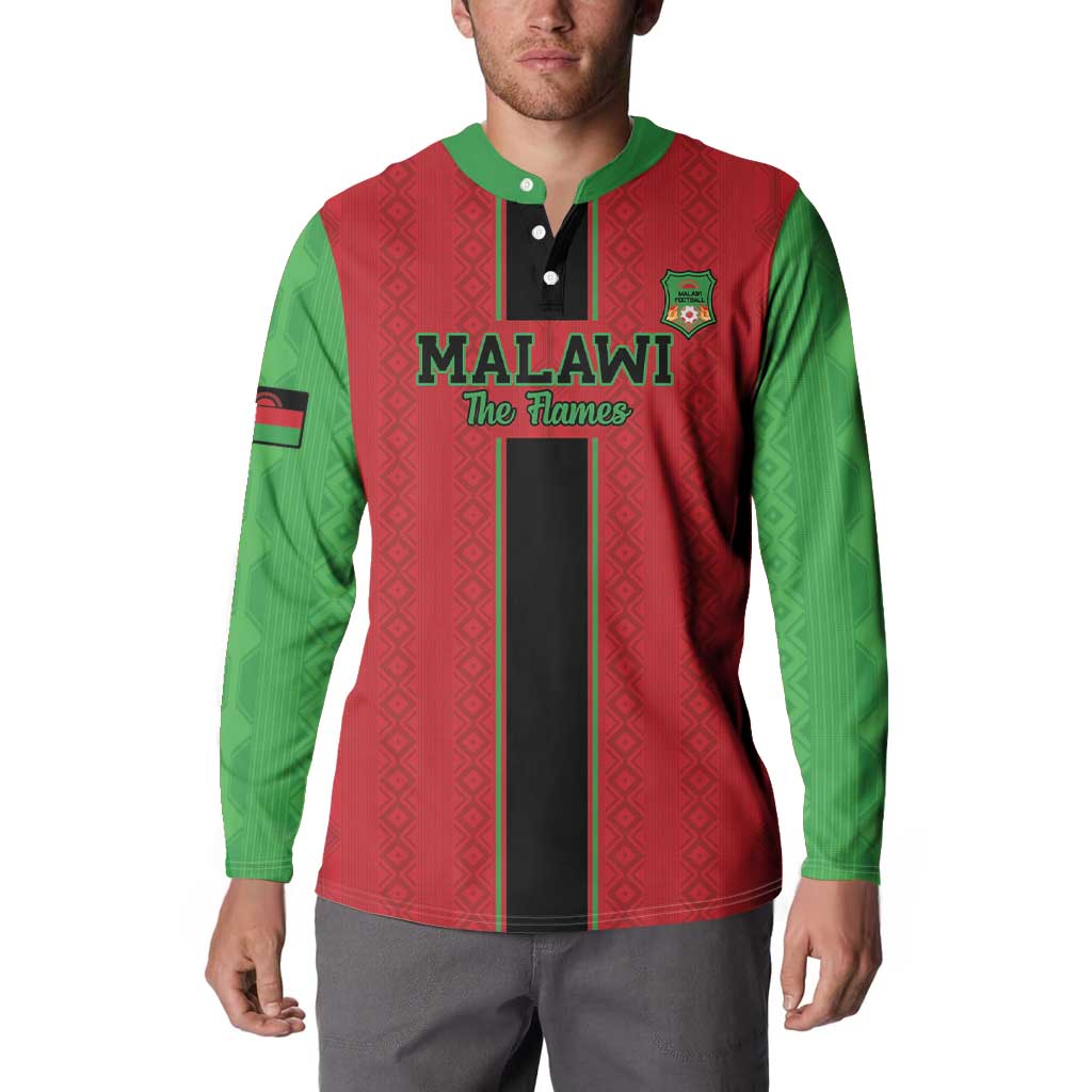 Custom Malawi Football Button Sweatshirt Go Flames - Wonder Print Shop