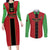 Custom Malawi Football Couples Matching Long Sleeve Bodycon Dress and Long Sleeve Button Shirt Go Flames
