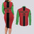 Custom Malawi Football Couples Matching Long Sleeve Bodycon Dress and Long Sleeve Button Shirt Go Flames