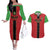 Custom Malawi Football Couples Matching Off The Shoulder Long Sleeve Dress and Hawaiian Shirt Go Flames