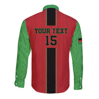 Custom Malawi Football Long Sleeve Button Shirt Go Flames