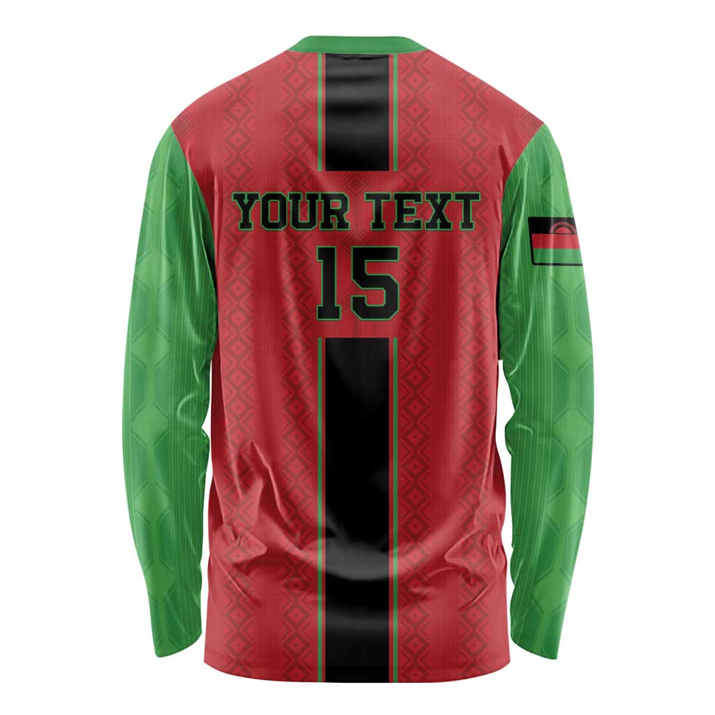Custom Malawi Football Long Sleeve Shirt Go Flames - Wonder Print Shop