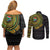 Personalised South Africa Couples Matching Off Shoulder Short Dress and Long Sleeve Button Shirt African Tribal Pattern