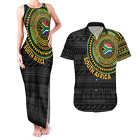 Personalised South Africa Couples Matching Tank Maxi Dress and Hawaiian Shirt African Tribal Pattern