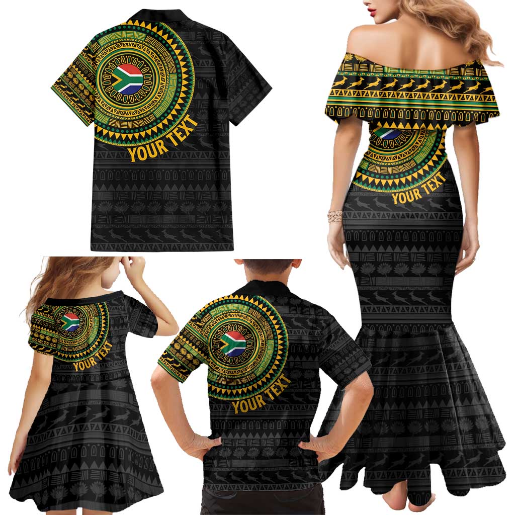 Personalised South Africa Family Matching Mermaid Dress and Hawaiian Shirt African Tribal Pattern